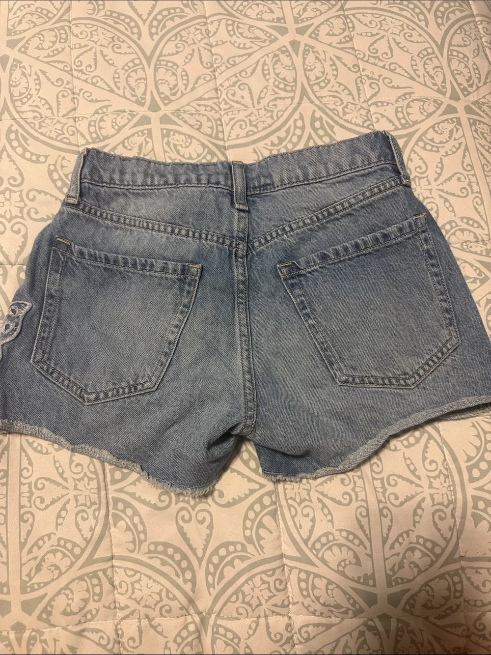 GAP Light Blue Denim Shorts with Butterfly Patch